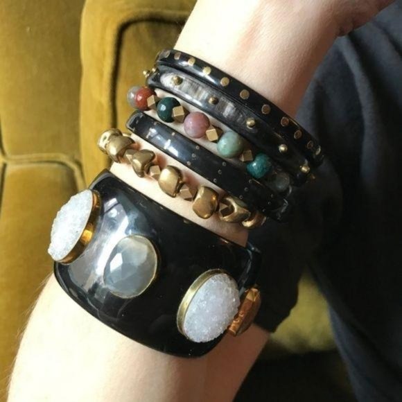 SALE Ashley Pittman Dark Horn Druzy Kenya Bangle - Picture 5 of 8